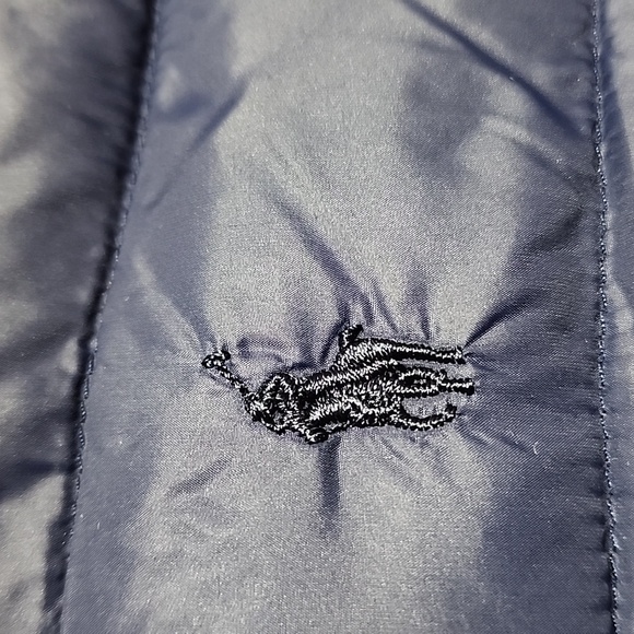 Polo Ralph Lauren Navy Ruffle Hem Quilted Down Puffer Coat Jacket Girls Lrg - Picture 7 of 11